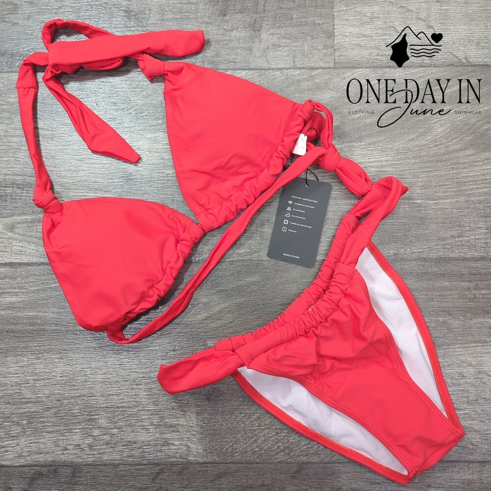 Dazosue Adjustable Triangle Brazillian Bikini Swimsuit Size S